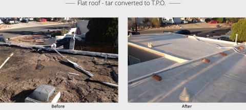 ______  Flat roof - tar converted to T.P.O.  _______