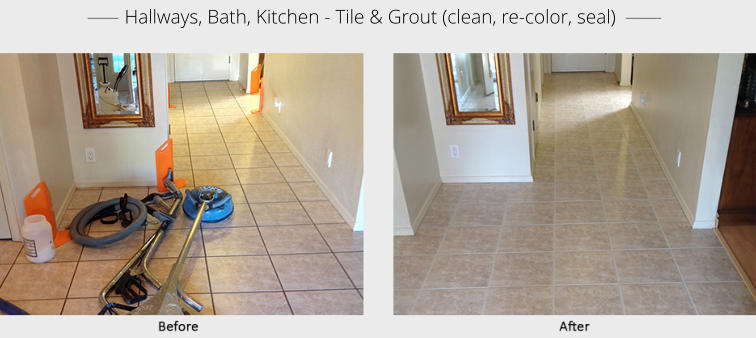 ______  Hallways, Bath, Kitchen - Tile & Grout (clean, re-color, seal)  _______